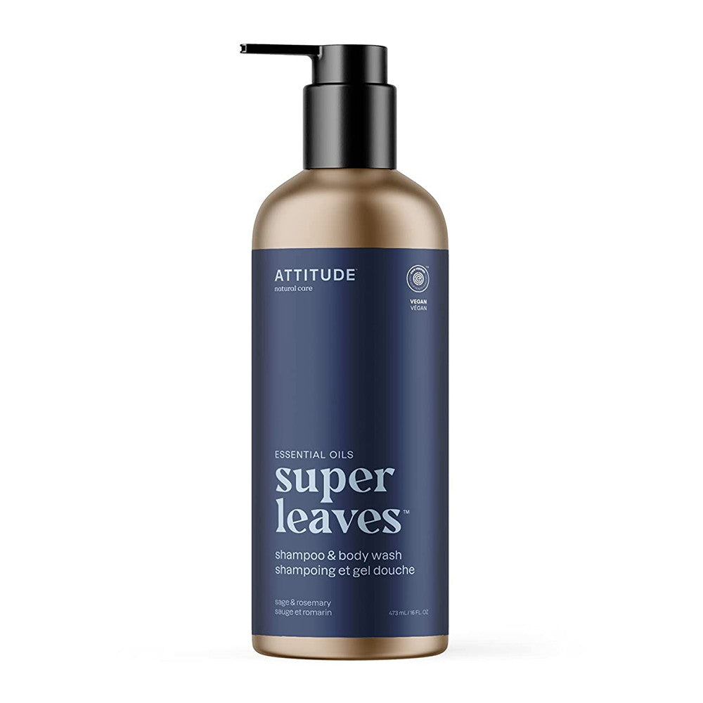 Attitude 2In1 Shampoo and Body Wash, Sage and Rosemary, 16 Oz